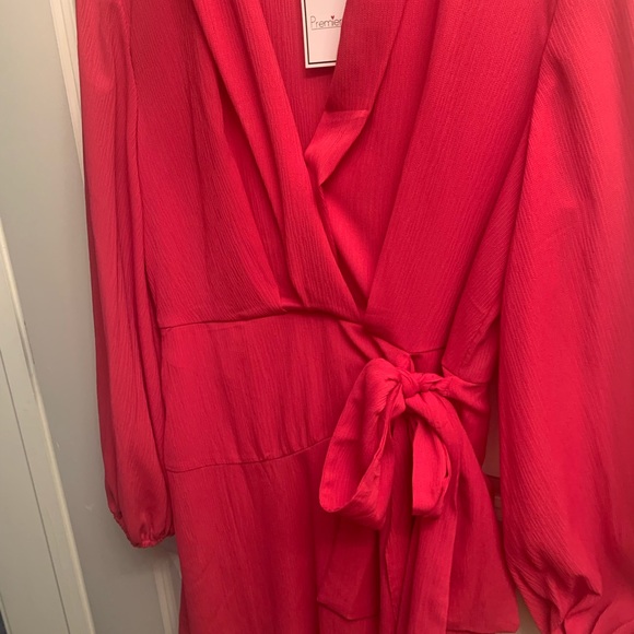 SOLD - NWT Hot Pink Wrap Dress - Picture 4 of 4